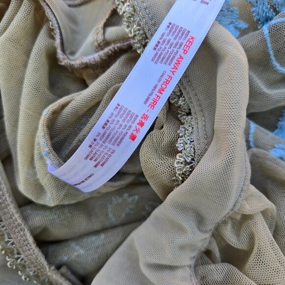 Free People Blue and Gray Embroidered Bodysuit - Picture 8 of 10